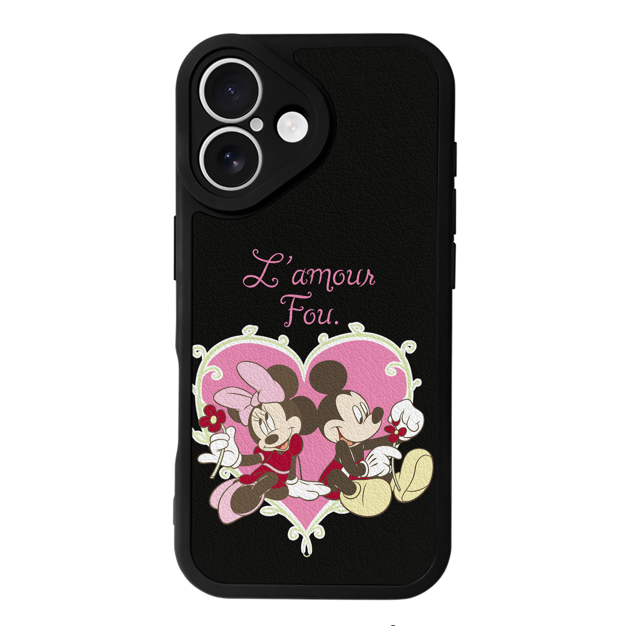 （画像用） ミッキーマウス Mickey Mouse 【iPhone 16シリーズ対応】シリコンスマホケース（レザー調） 材質：シリコン